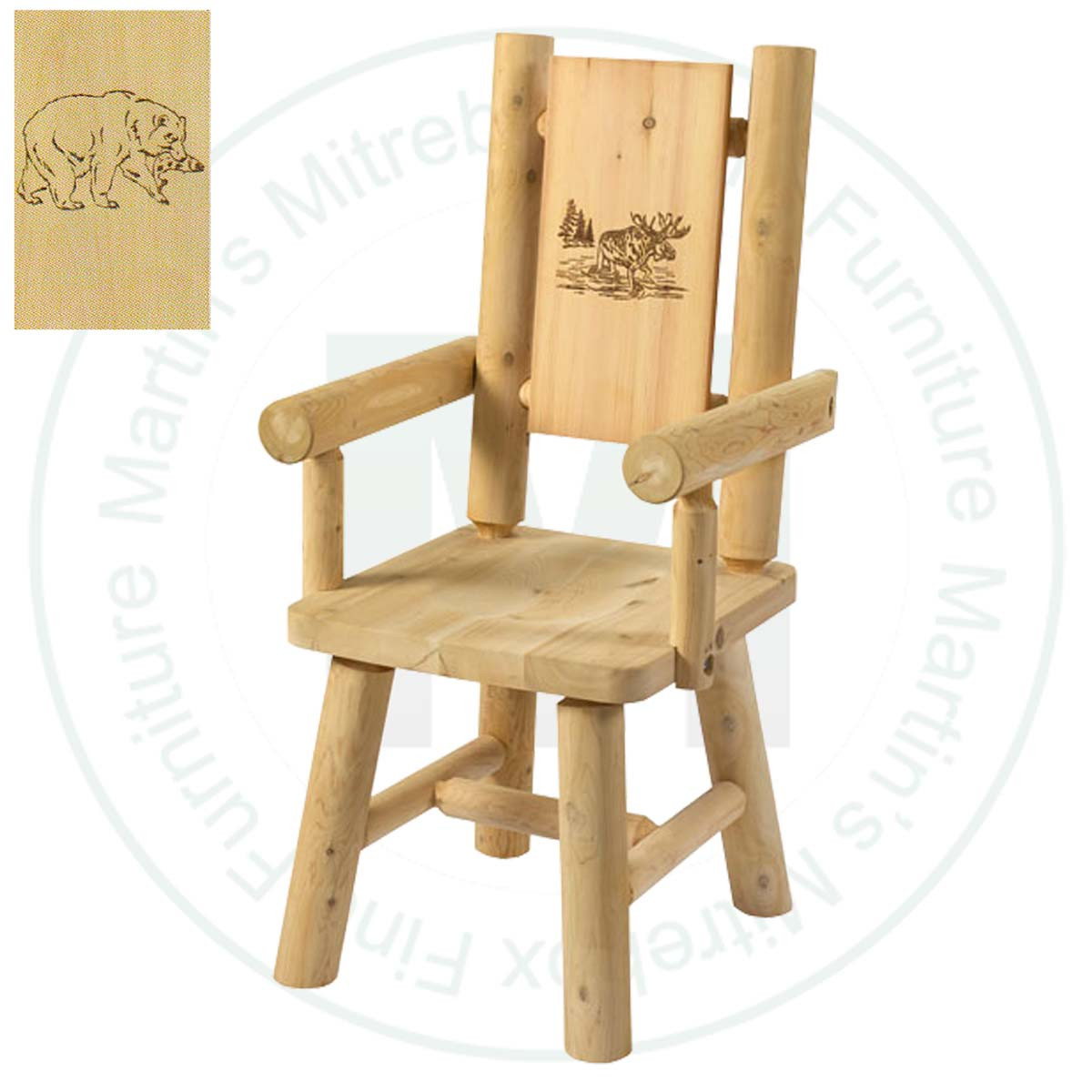 Hinterland Branded Bear Back Log Arm Chair.