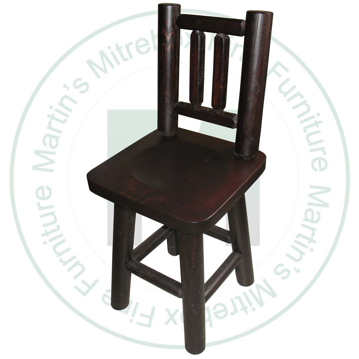 Hinterland Log Solid Mission Back 24'' Bar Stool.