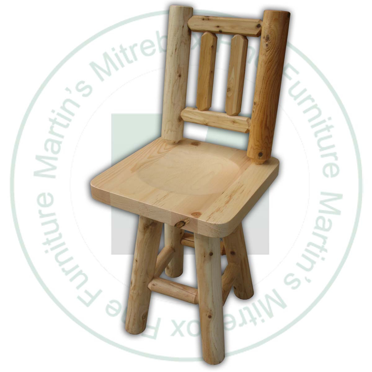 Hinterland Log Swivel Mission Back 24'' Bar Stool.