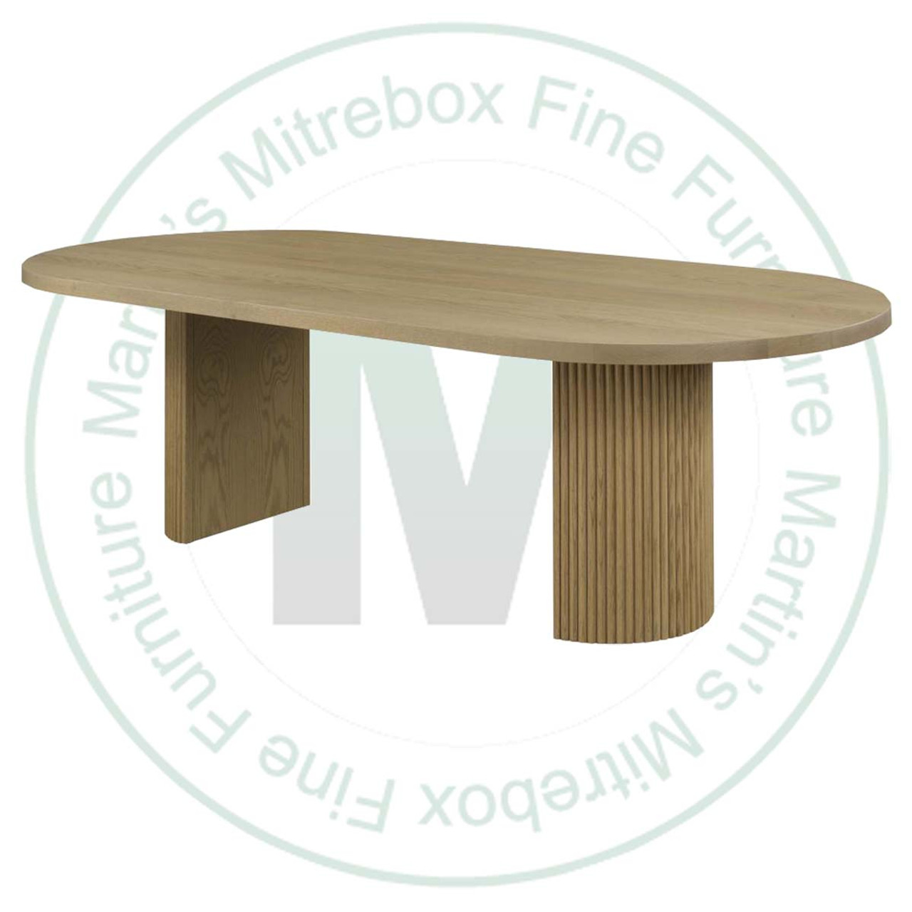 Oak Sacramento Solid Top Double Pedestal Table 42''D x 60''W x 30''H