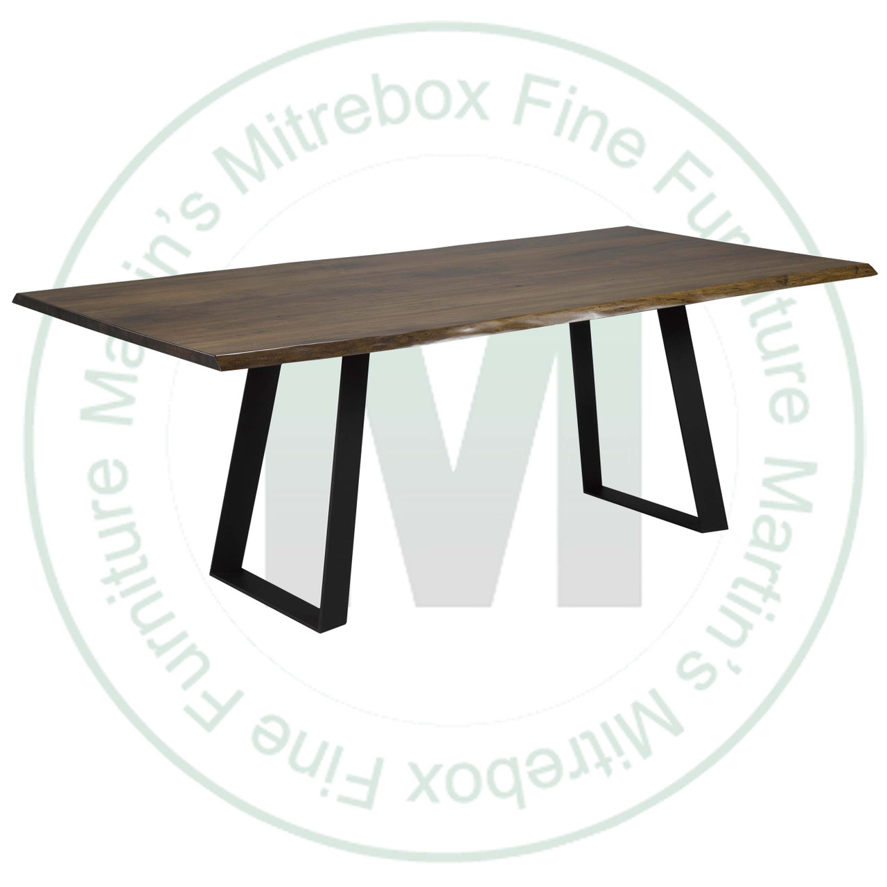 Wormy Maple Viking Live Edge Solid Top Double Pedestal Table 48''D x 84''W x 30''H