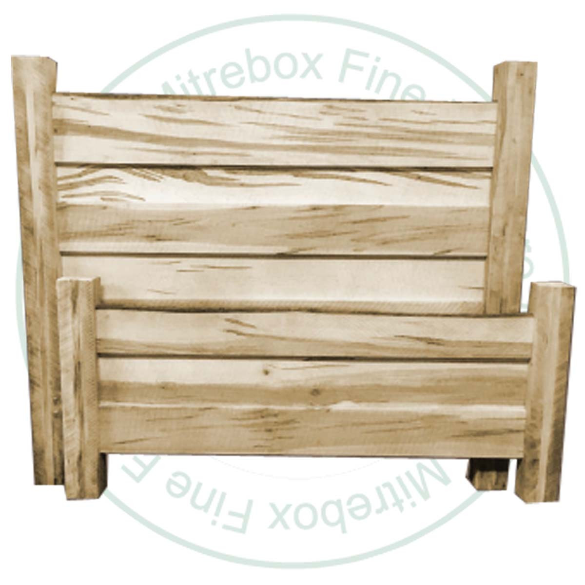 Pine Live Edge Double Bed With 30'' High Footboard