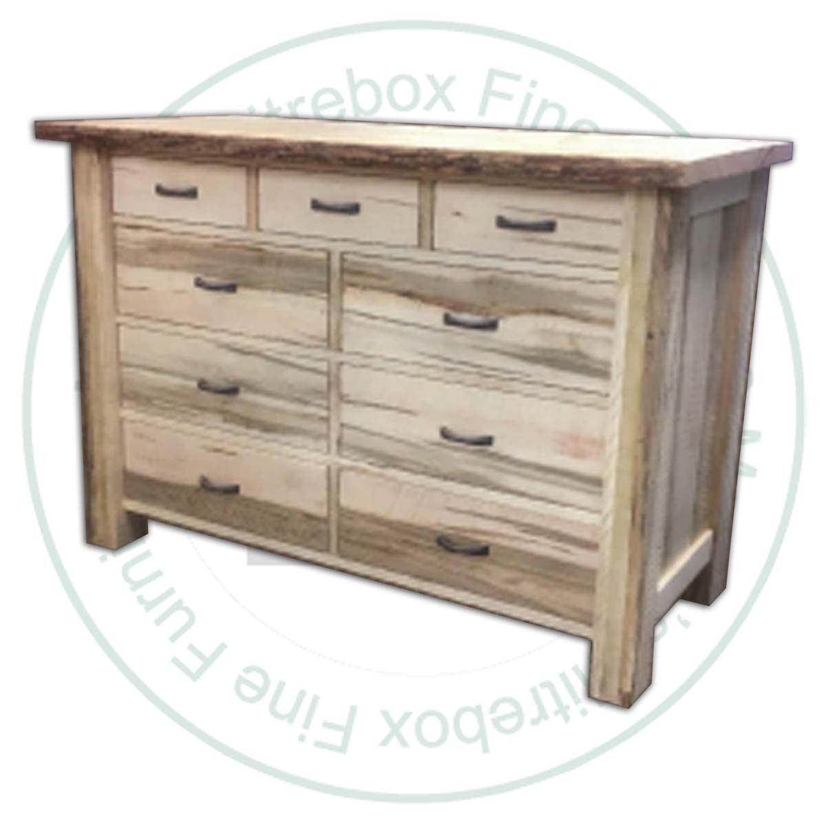 Pine Live Edge With 9 Drawer Dresser