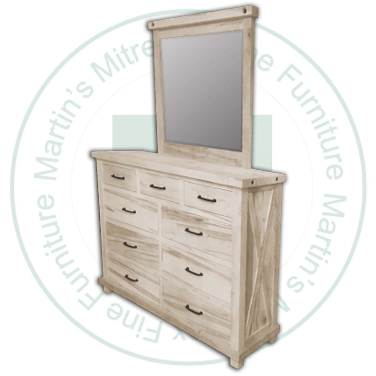 Wormy Maple Truss Dresser Mirror