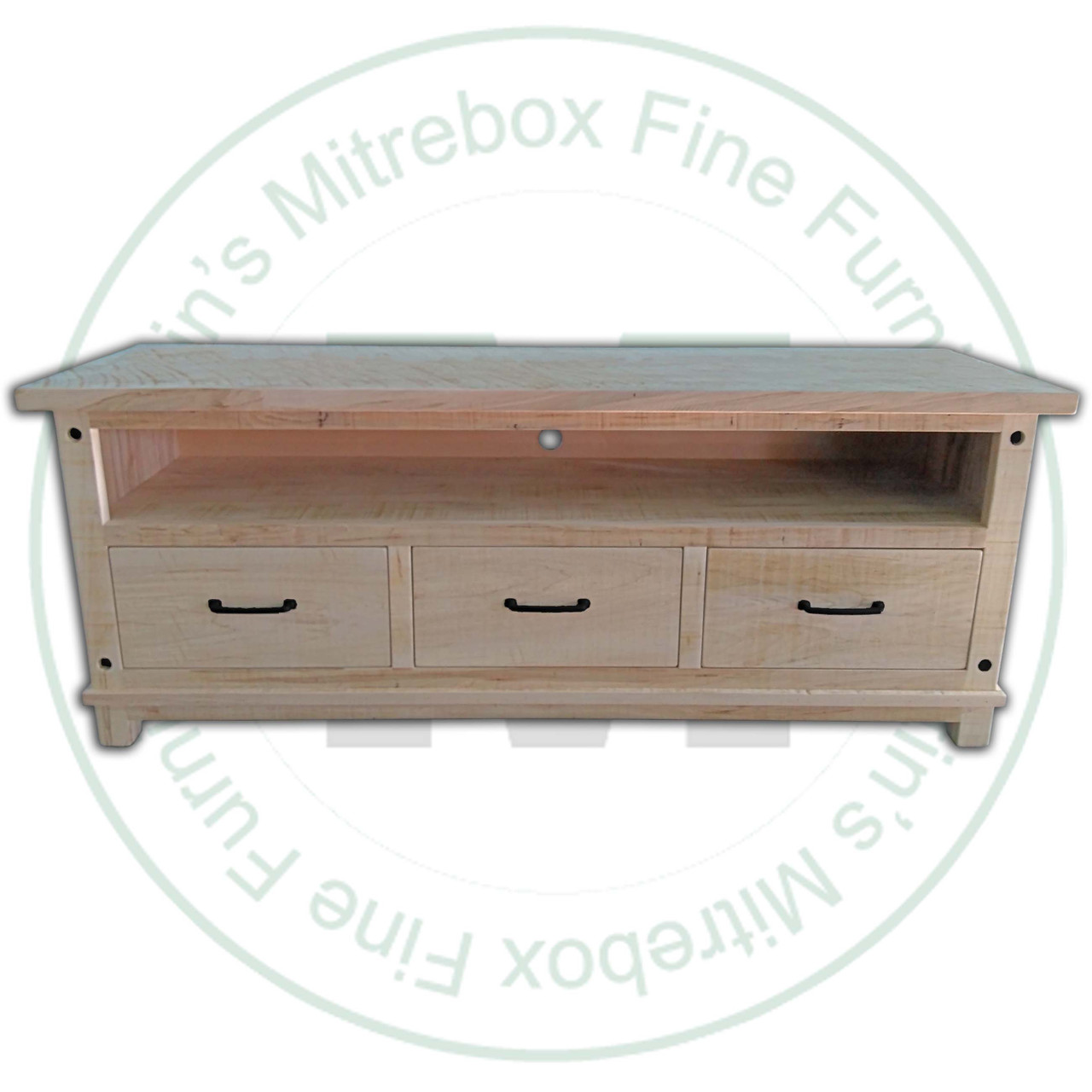 Oak Adirondack 3 Drawer And Open Shelf HDTV Stand