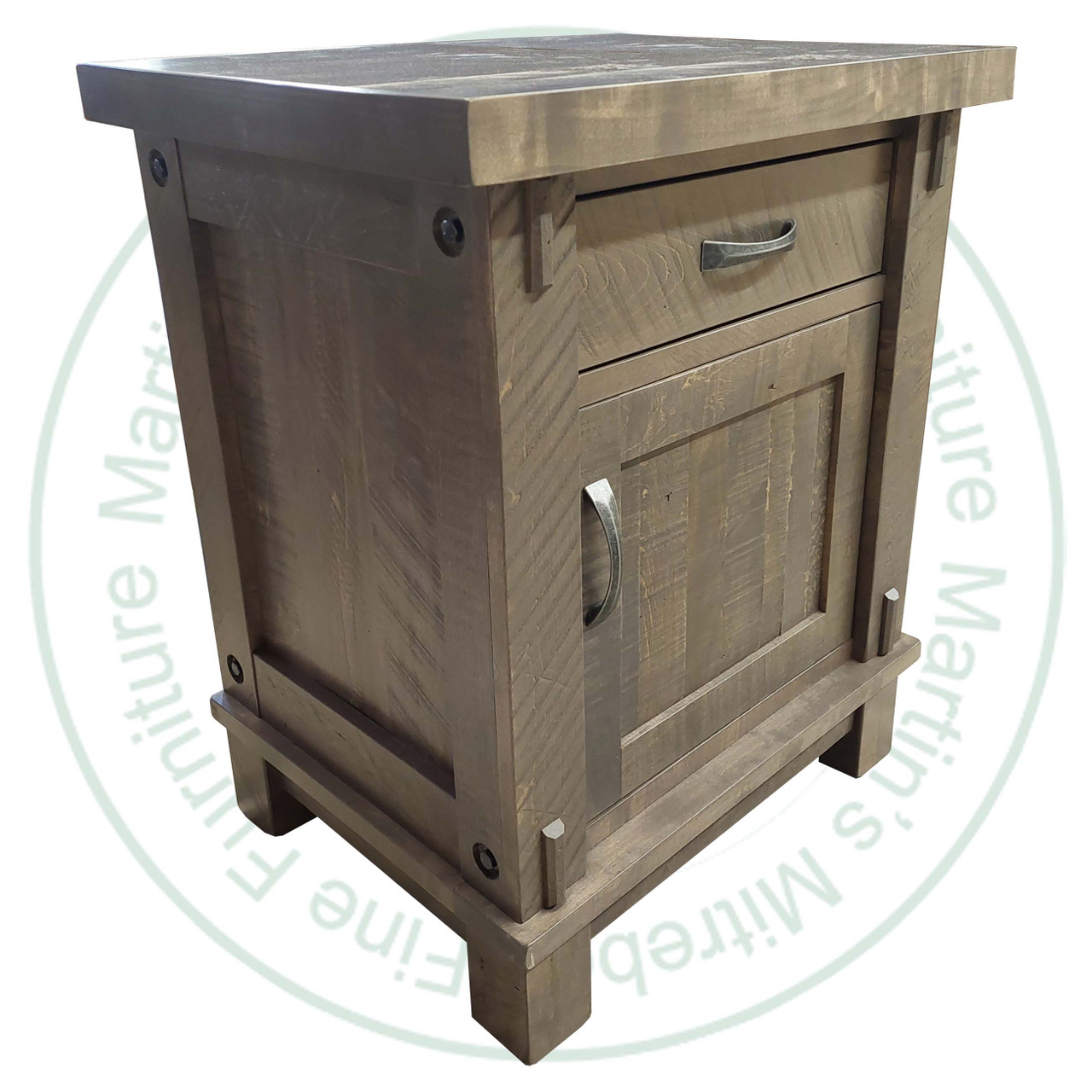 Oak Timber 1 Drawer 1 Door Nightstand