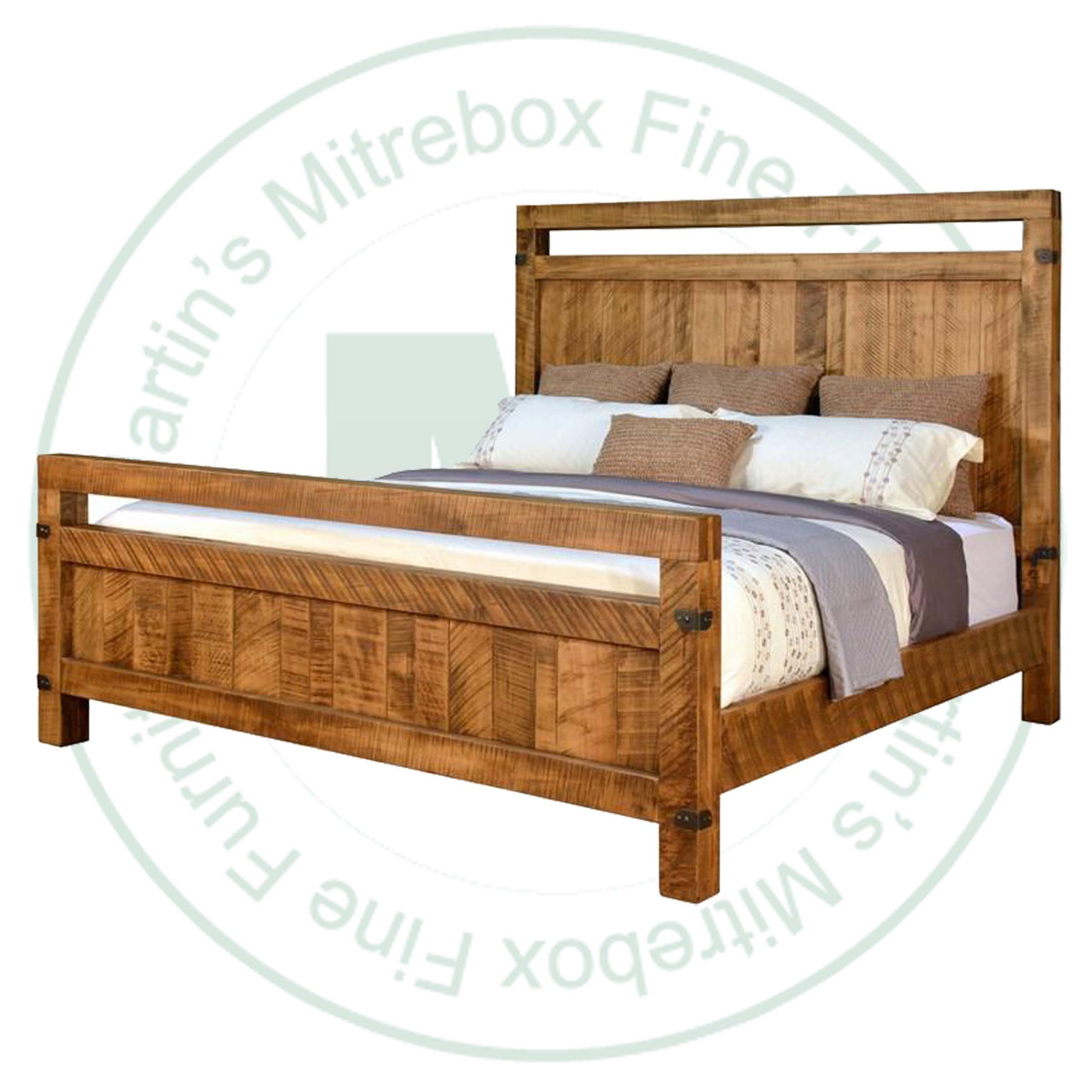 Oak Galley Double Bed With 22'' High Footboard