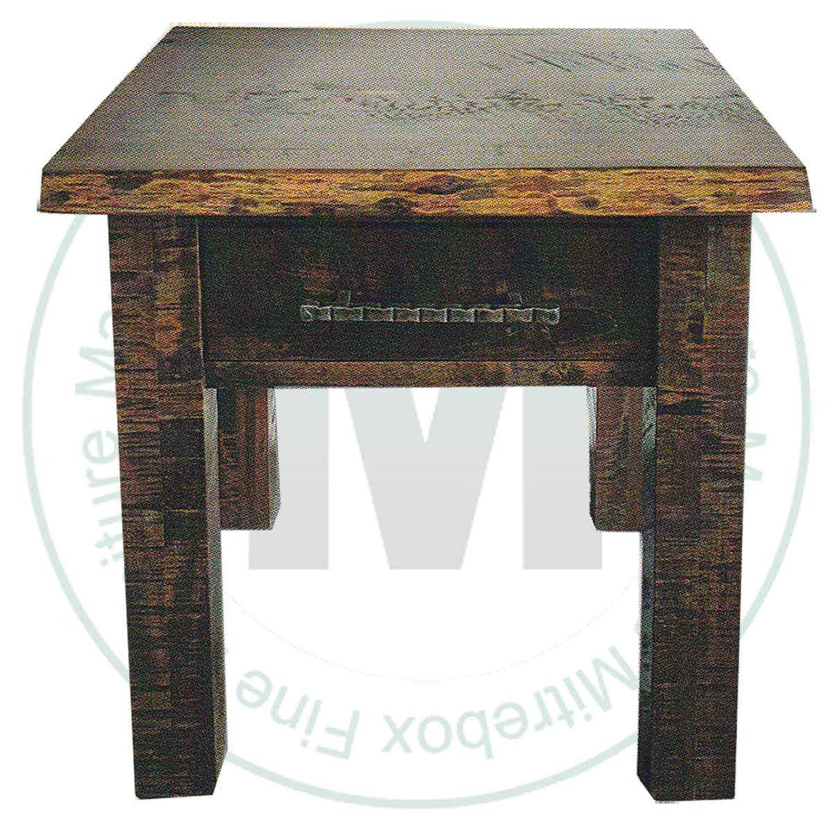 Pine Edgewood 1 Drawer Live Edge End Table