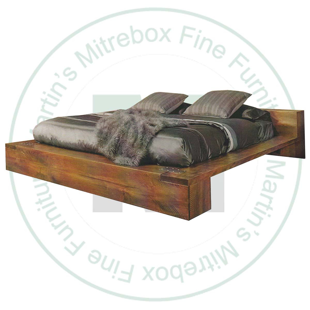 Maple Arthur King Platform Bed With 36" Headboard