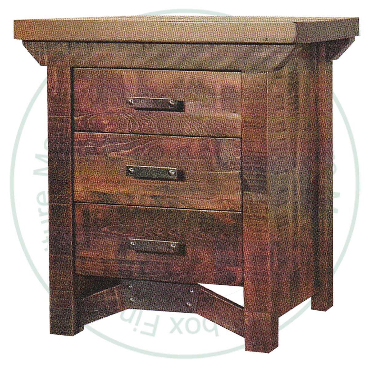 Maple Rustic Carlisle 3 Drawer Nightstand
