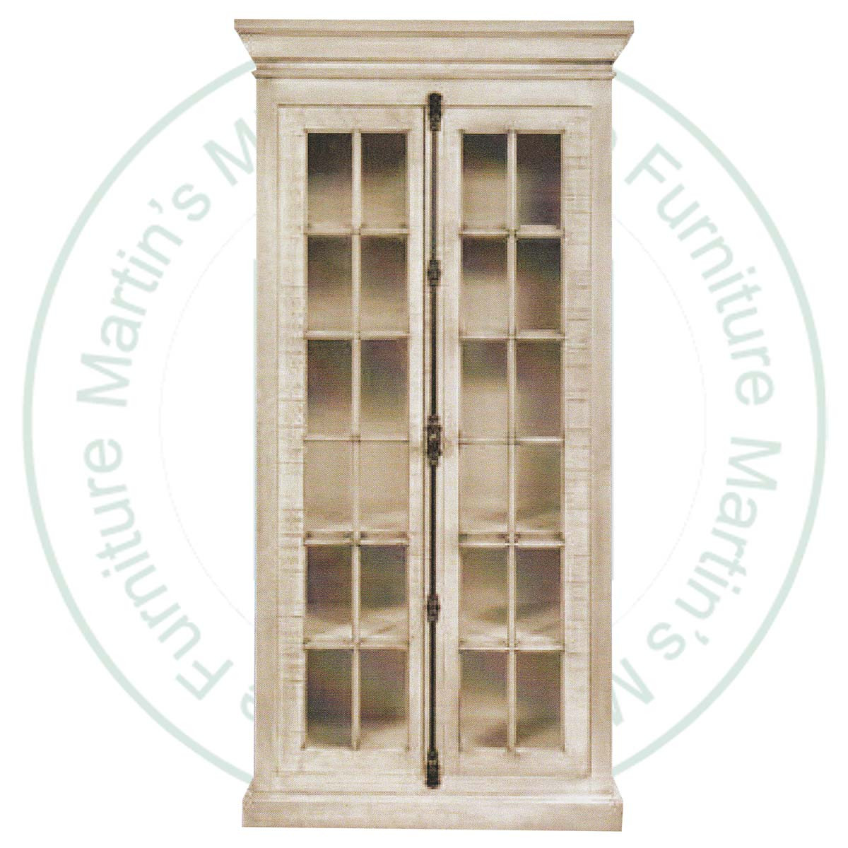 Pine Alexandria 2 Glass Door Wall Cabinet