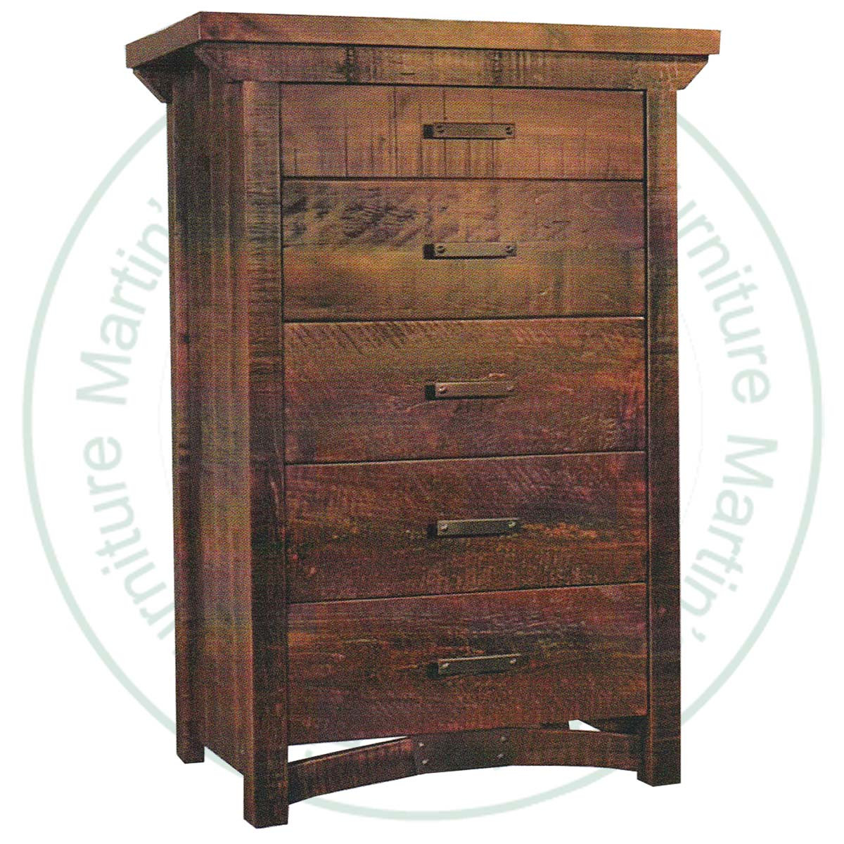 Oak Rustic Carlisle 5 Drawer Chest