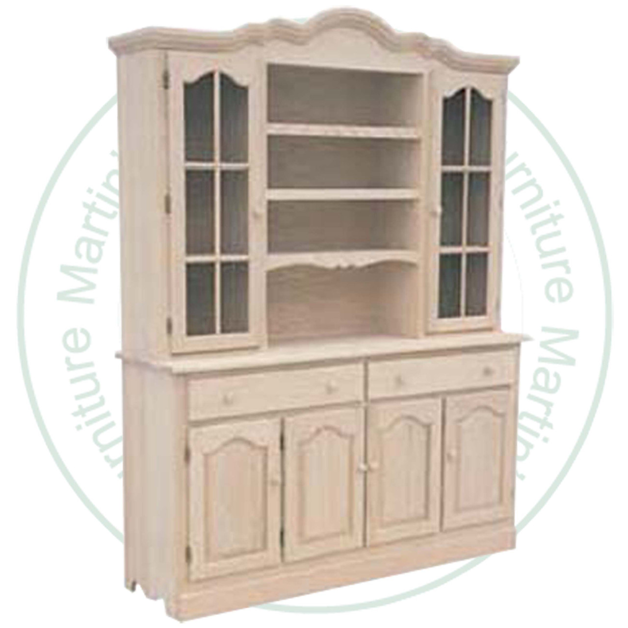 Pine Laurentian Hutch And Buffet 66'' Wide x 80'' High x 18'' Deep
