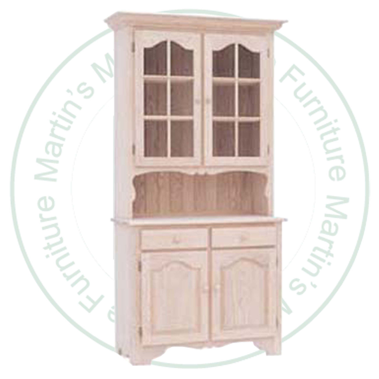 Wormy Maple Versailles Hutch And Buffet 40'' Wide x 82'' High x 18'' Deep