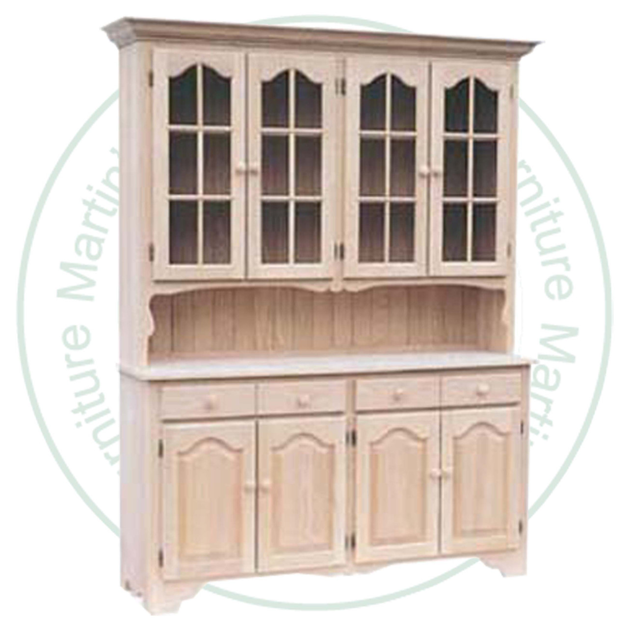Wormy Maple Versailles Hutch And Buffet 62'' Wide x 82'' High x 18'' Deep