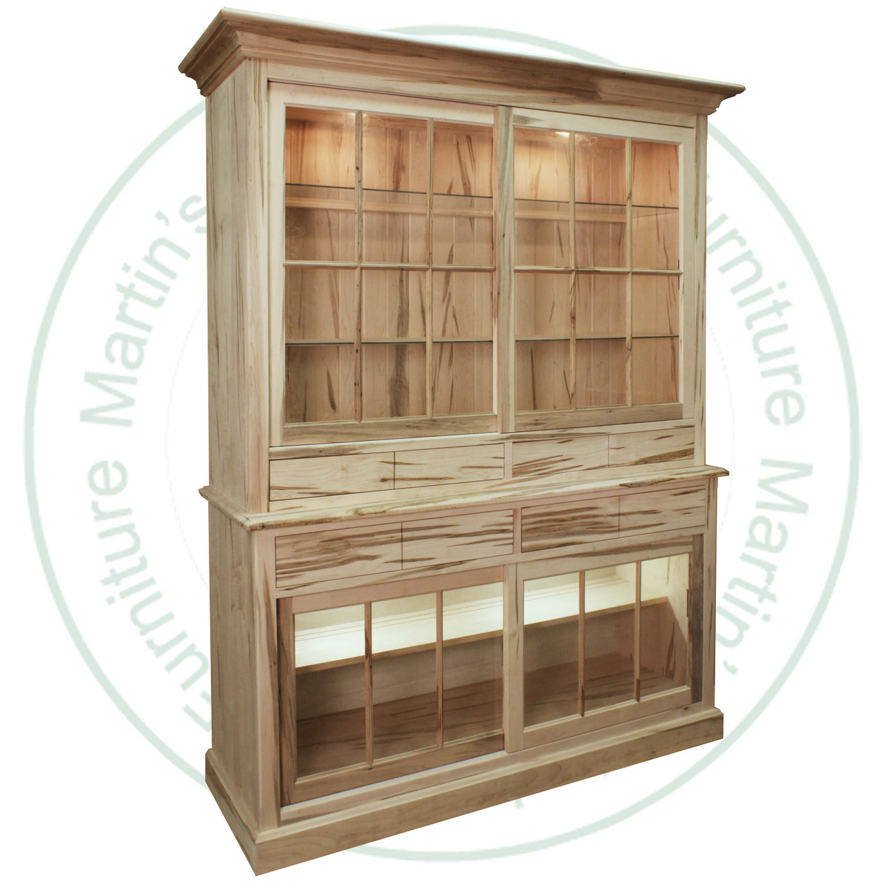 Maple Hutch And Buffet 62' Wide x 81'' High x 20'' Deep