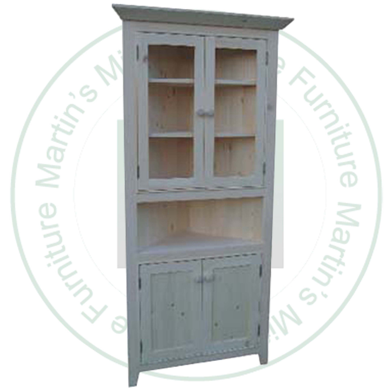 Oak Blue Nose Corner Hutch And Buffet 32'' Wide x 77'' High x 16'' Deep