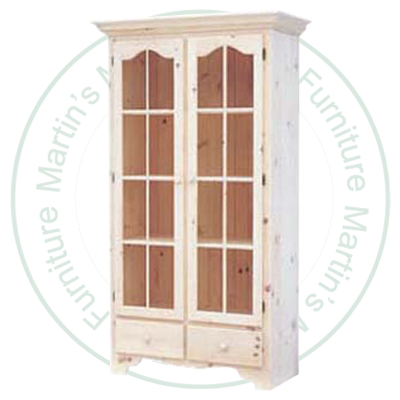 Wormy Maple Old Country Curio 38'' Wide x 77'' High x 17'' Deep