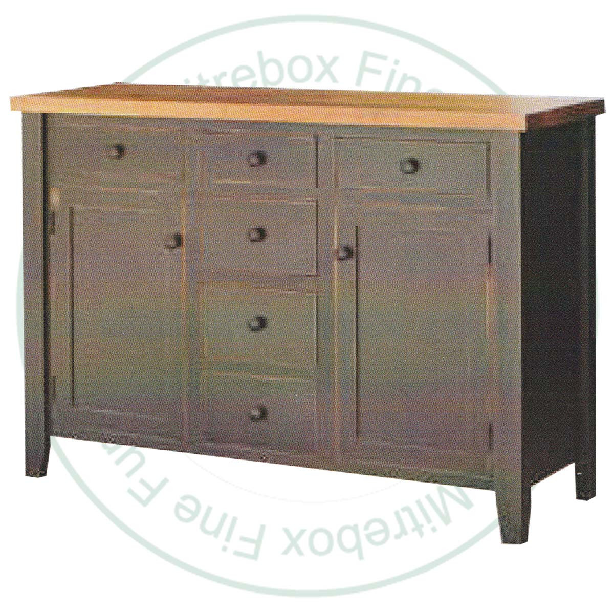 Maple Farmhouse 2 Wood Door and 6 Drawer Sideboard