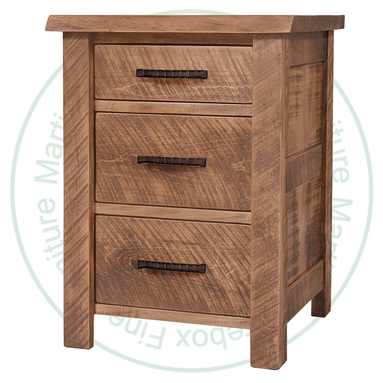 Maple Edgewood 3 Drawer Live Edge Nightstand