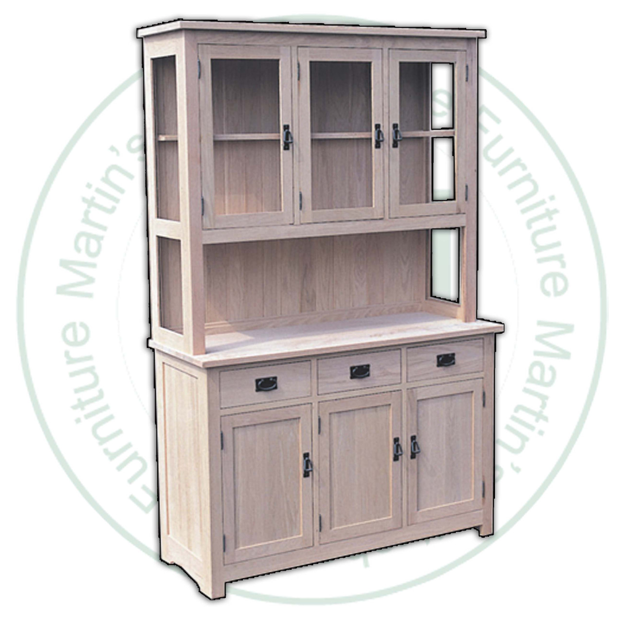 Oak Shaker 3 Drawer 6 Door Hutch And Buffet