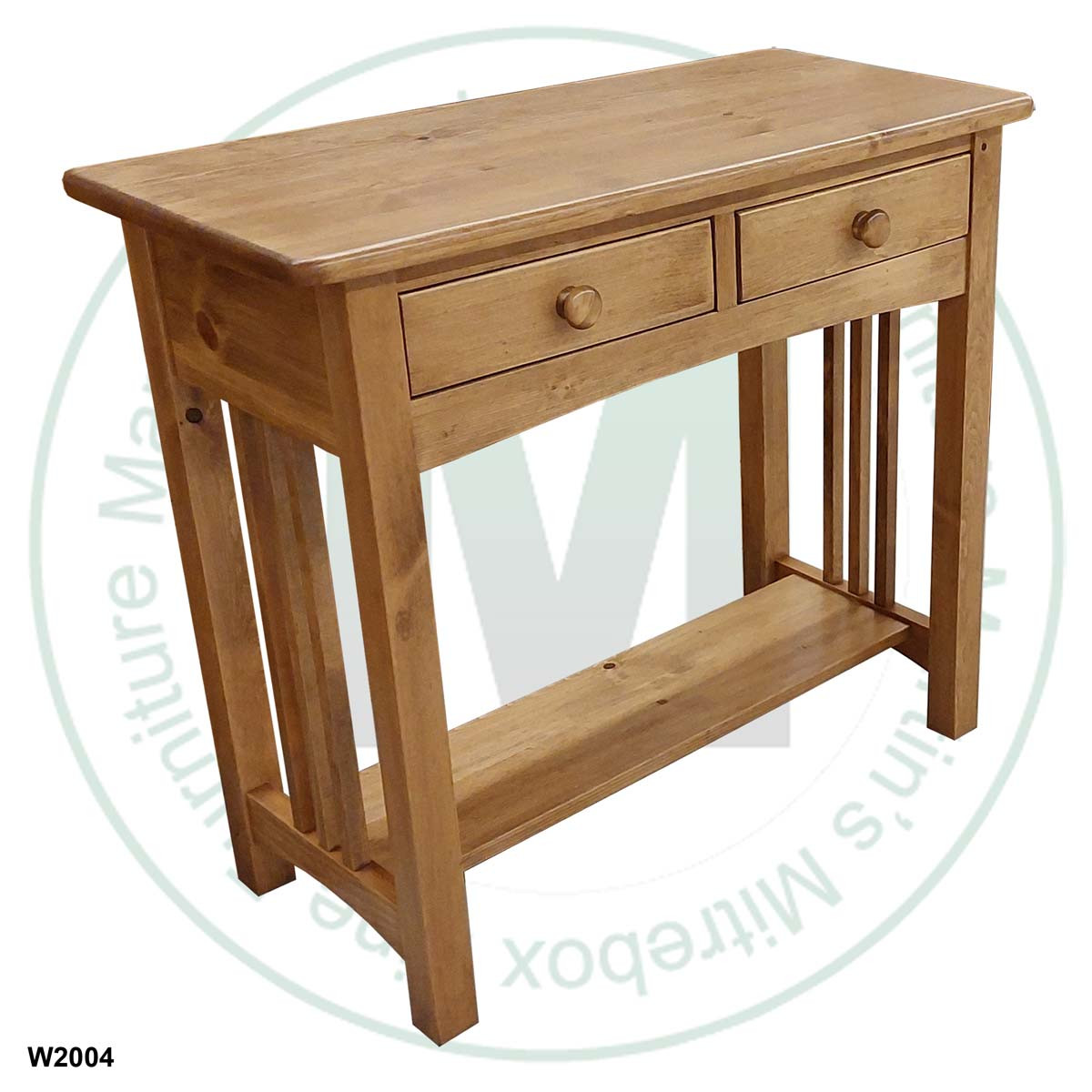 Wormy Maple Colonial SpIndle 2 Drawer 1 Shelf Sofa Table