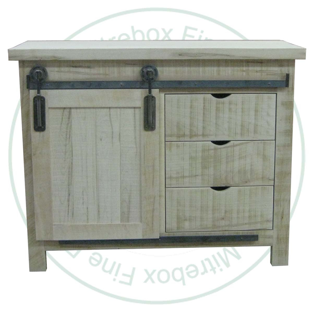 Wormy Maple Rocklyn 1 Rolling Door 3 Drawer Sideboard