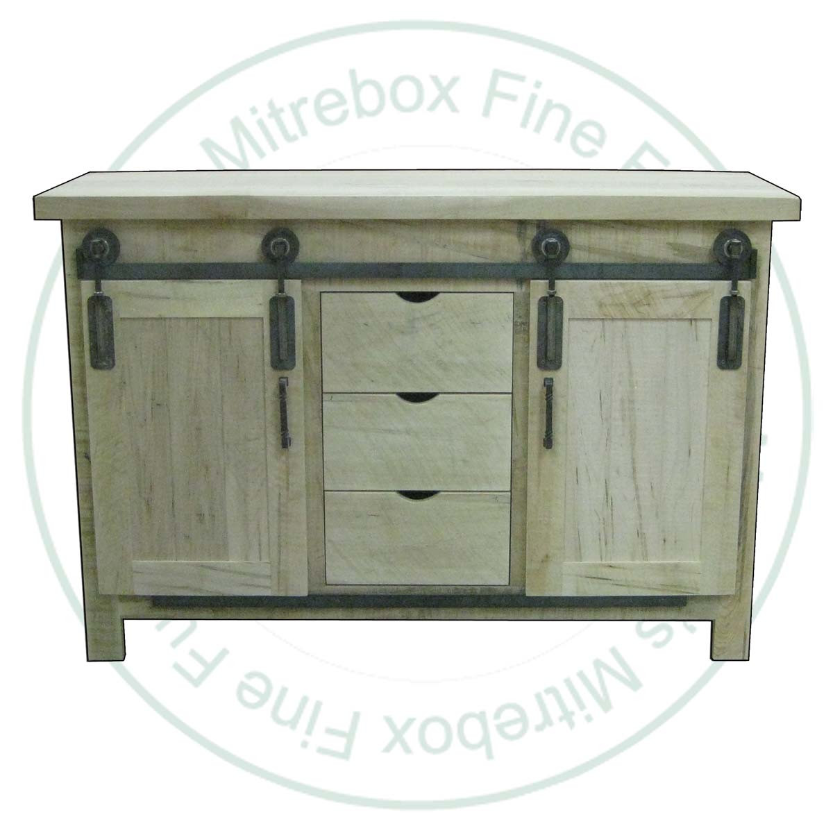 Wormy Maple Rocklyn 2 Rolling Doors 3 Drawer Sideboard