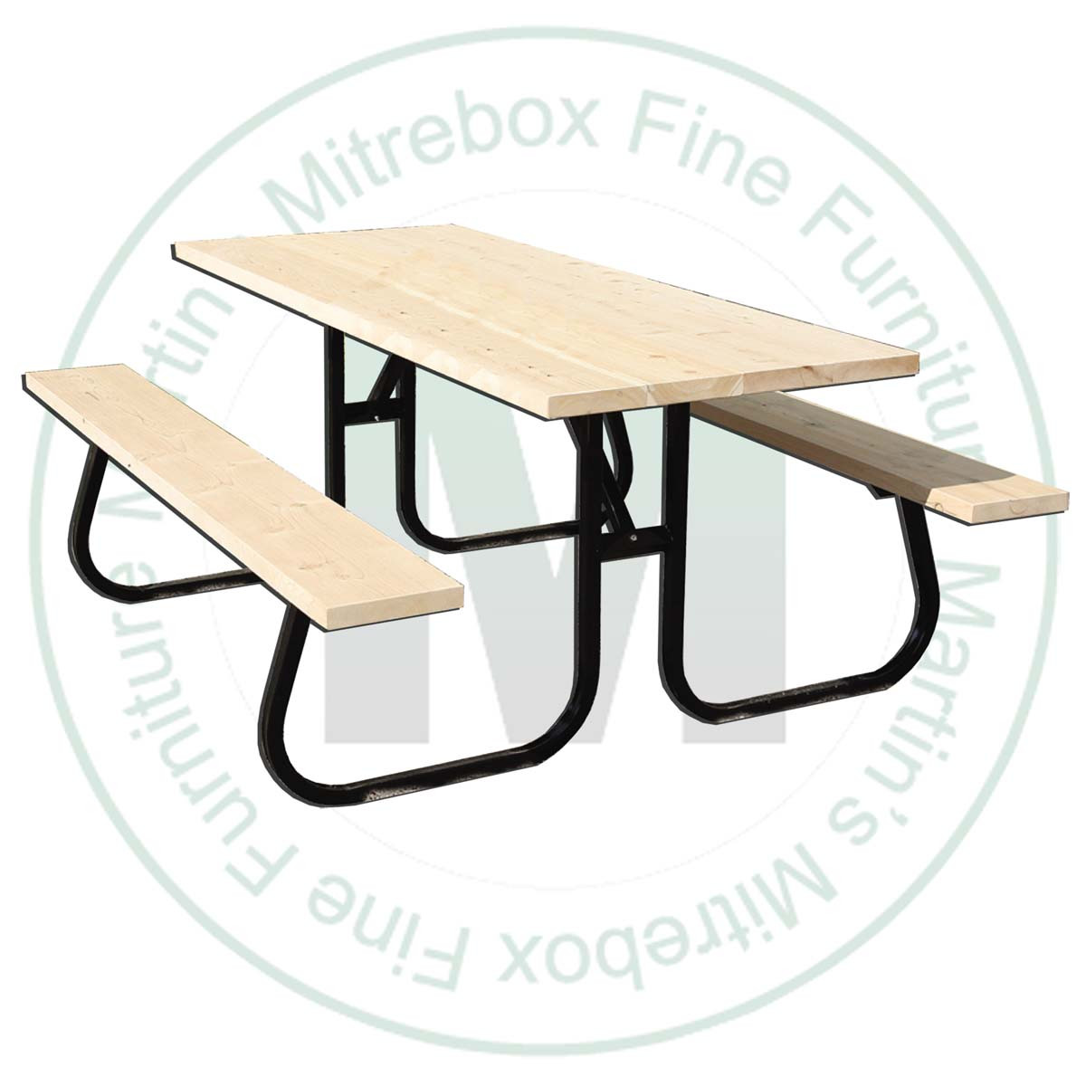 Steel Tube 48'' Wide Cedar Top Picnic Table