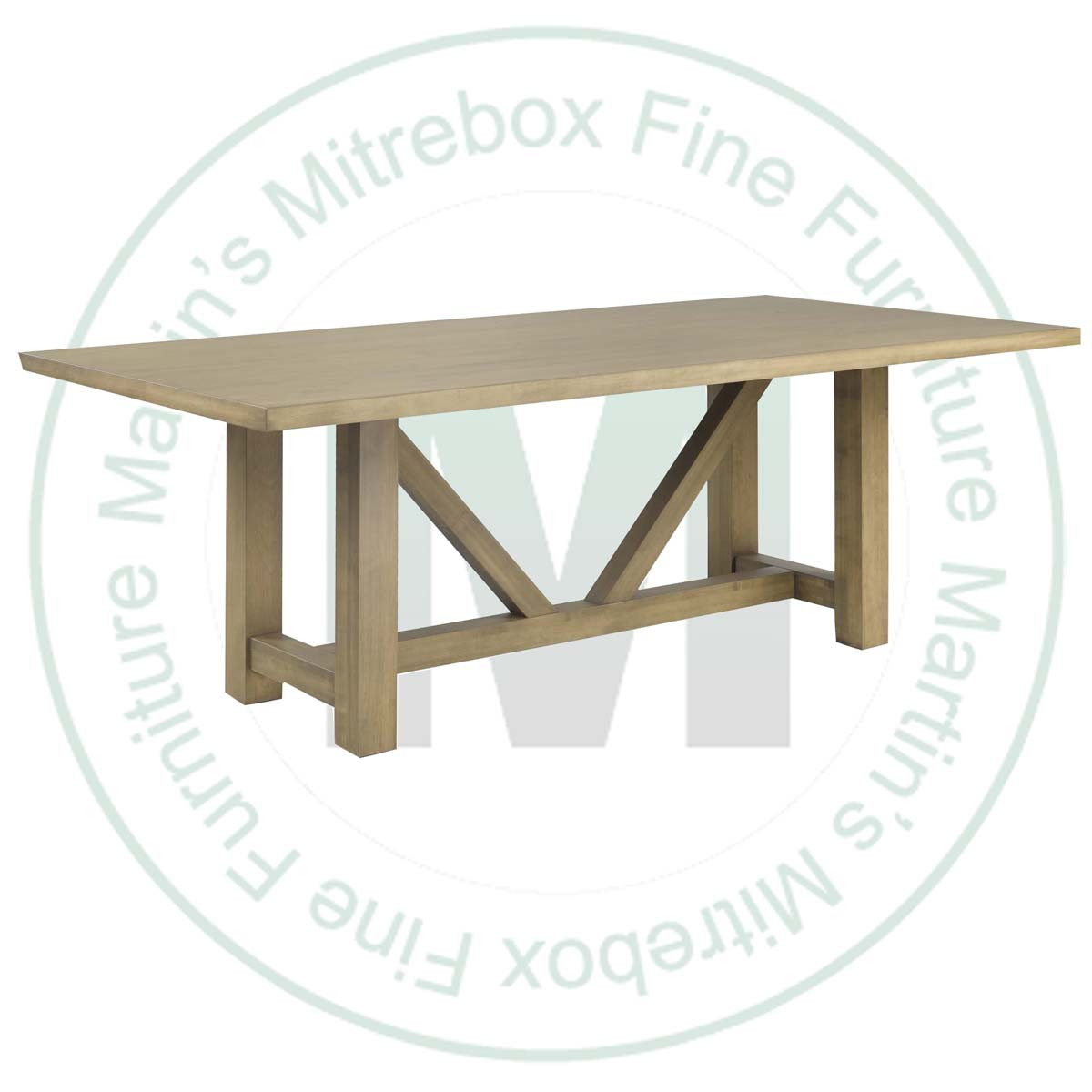 Maple Bay Street Solid Top Double Pedestal Table 42''D x 72''W x 30''H
