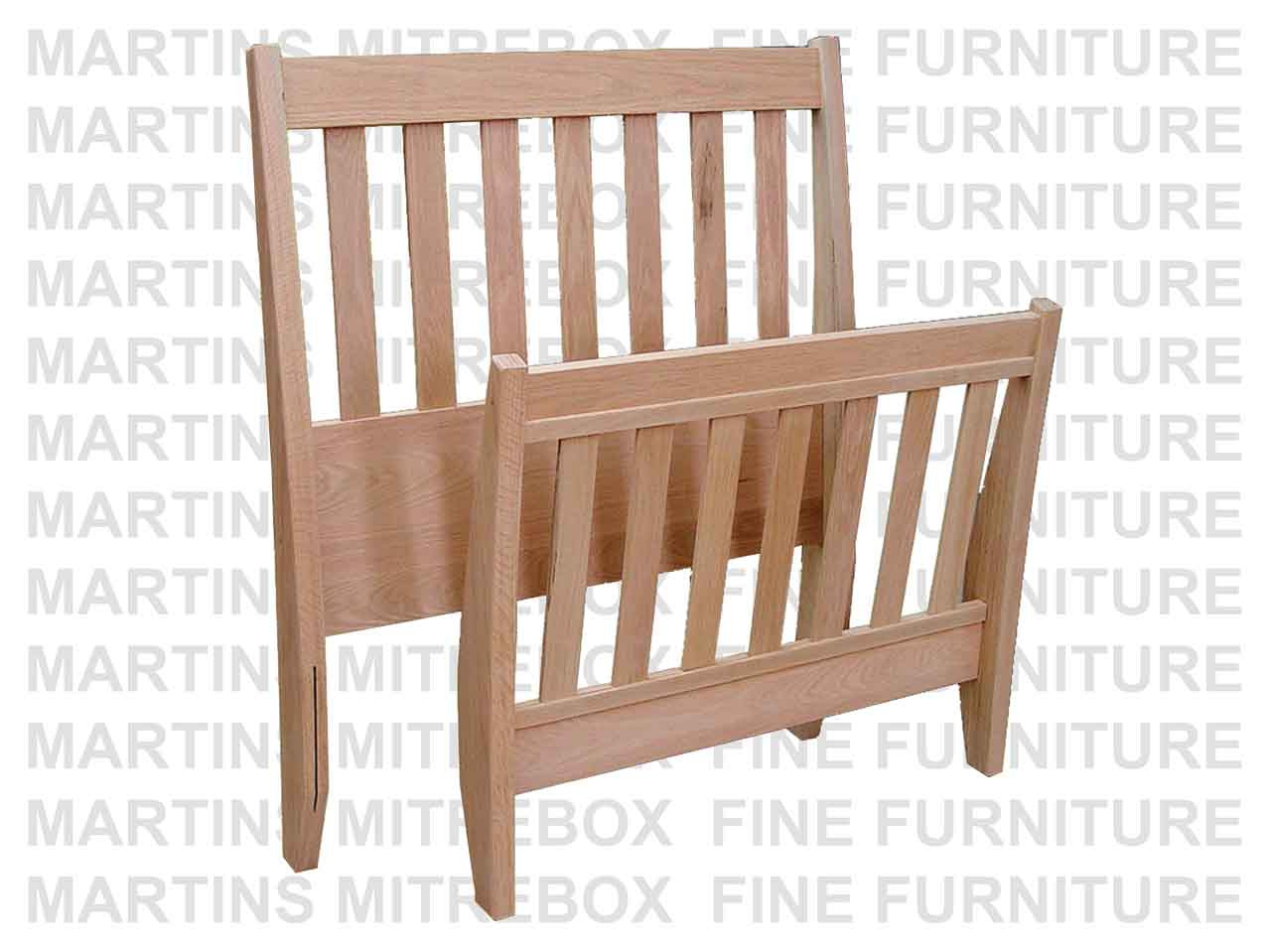 Pine Queen Pineton Slat Bed. Headboard 52'' High Footboard 36'' High