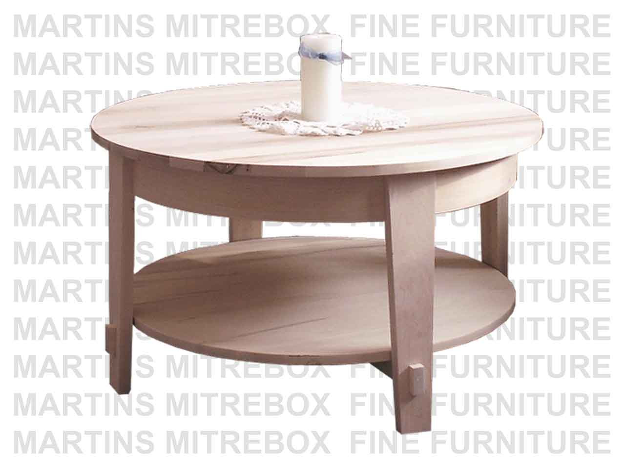 Pine Arts And Crafts Coffee Table 33.5''D x 33.5''W x 19''H