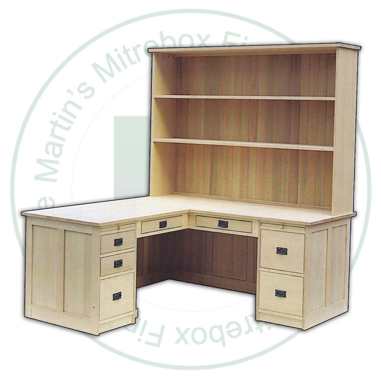 Maple Mission L Shaped Hutch Office Desk