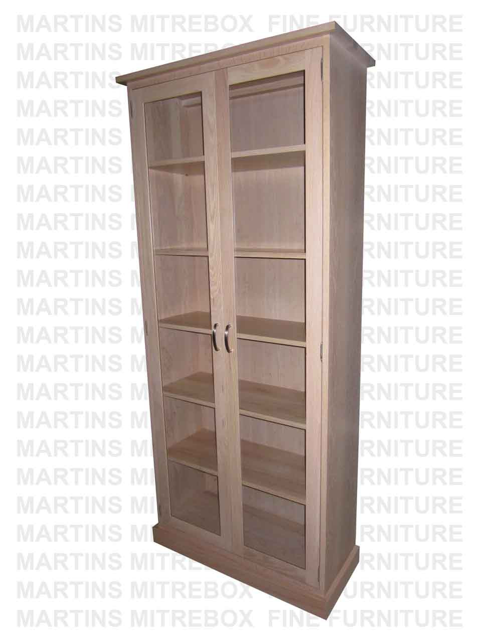 Cottage Bookcase With 5 Adjustable Shelves Finished In Pickled Oak 260