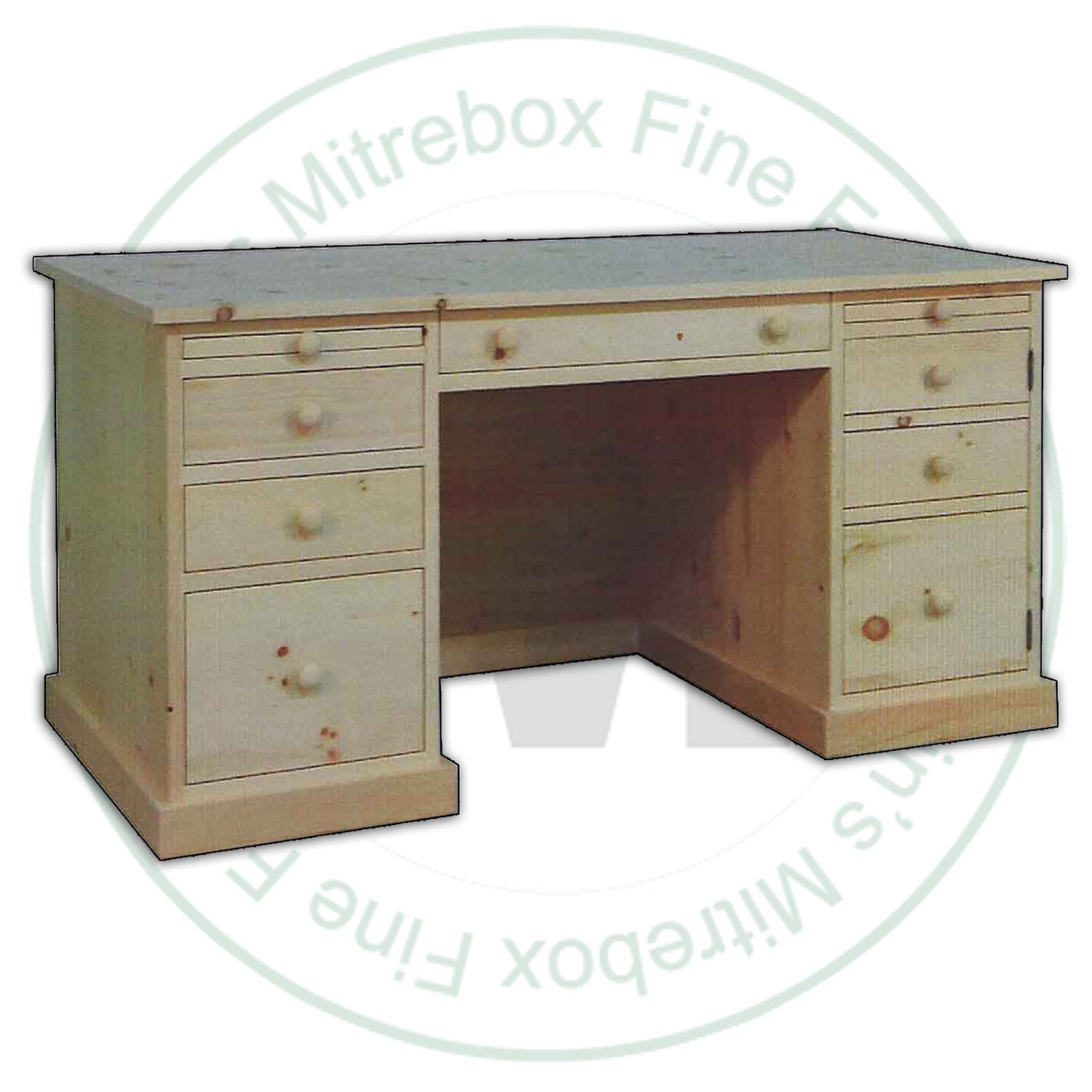 Pine Cottage Computer Desk 60''W x 30''H x 30''D With Keyboard Tray And 3 Drawers.