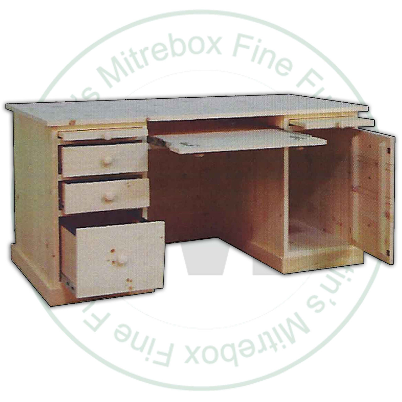 Pine Cottage Keyboard Tray 3 Drawer Computer Desk
