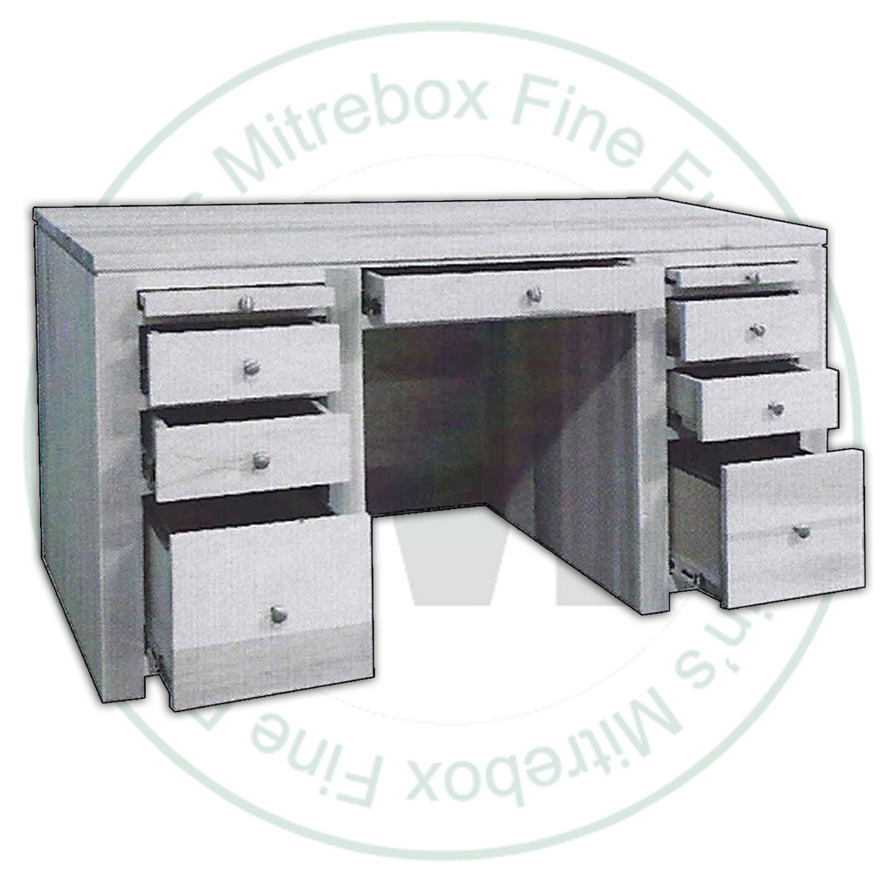 Oak Newport 7 Drawer Computer Desk