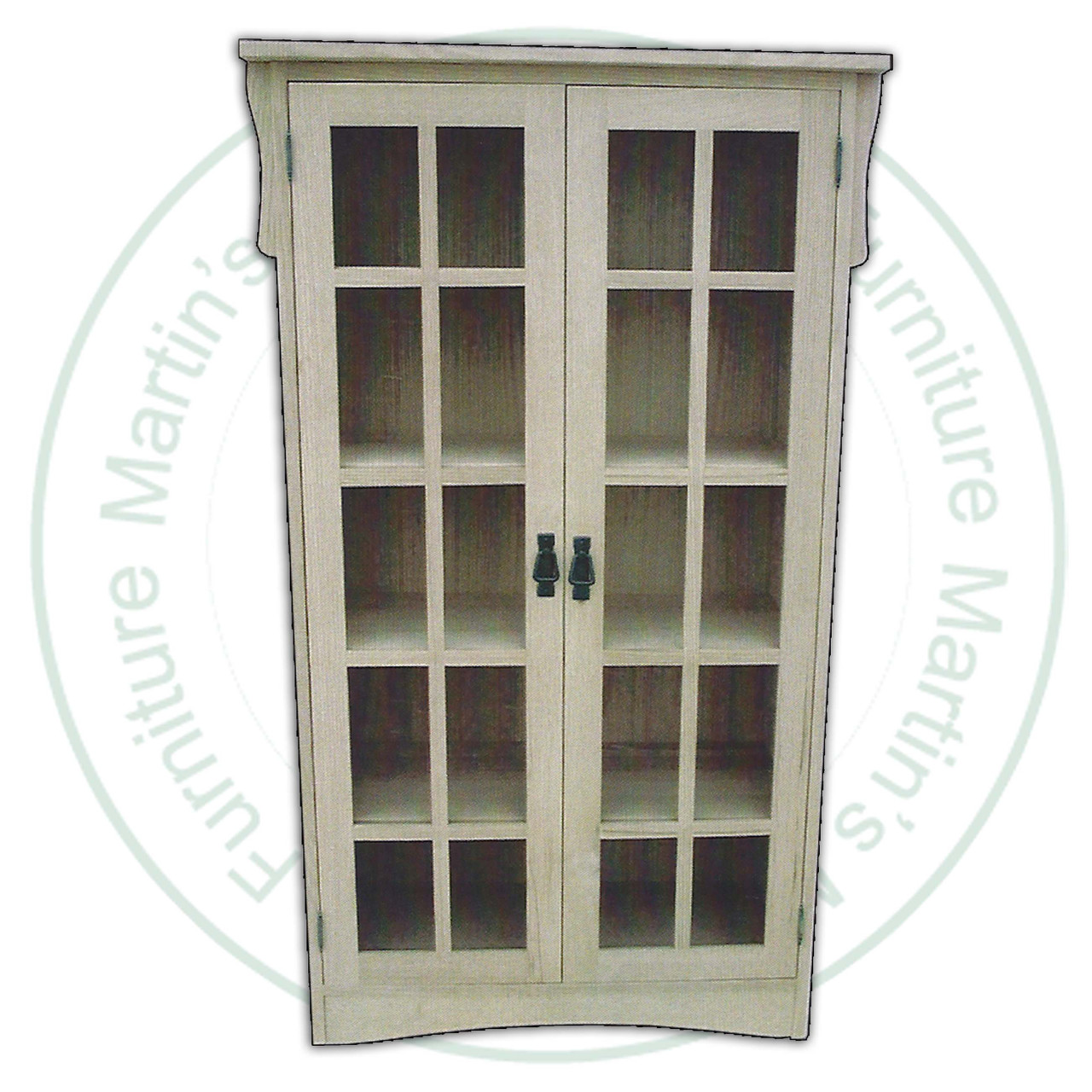 Oak Mission 2 Glass Door Wide Bookcase