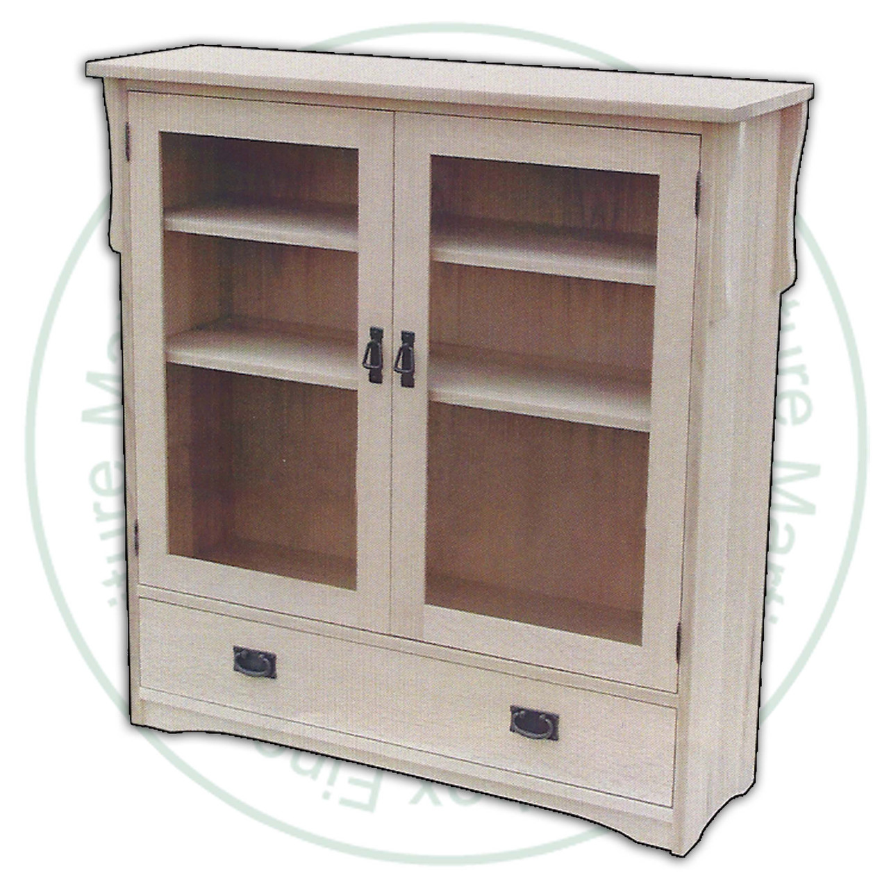 Oak Mission Bookcase 46''W x 48''H x 14''D With Drawer.