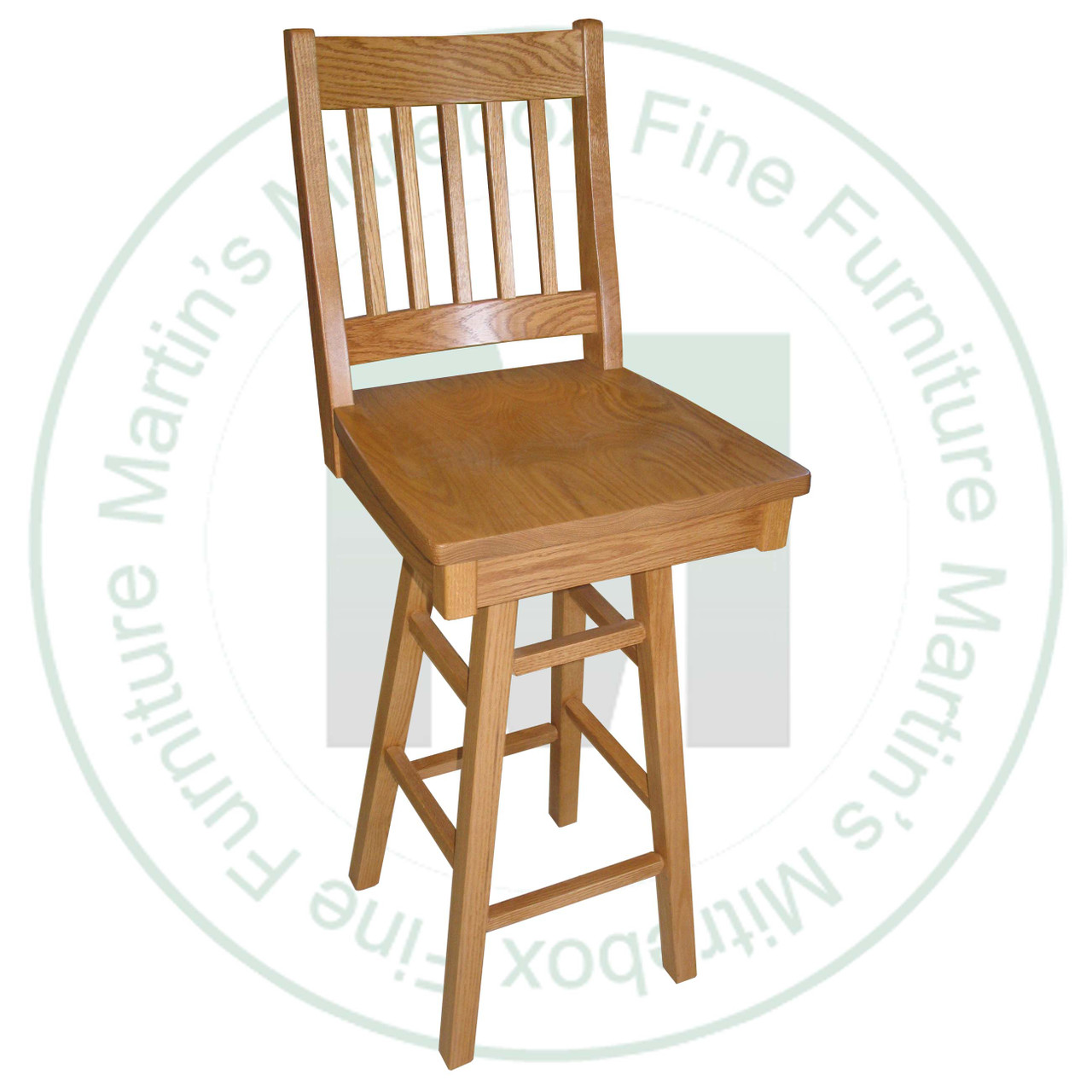 Maple 30'' Mission Swivel Bar Chair 16.5''D x 30''H x 17''W