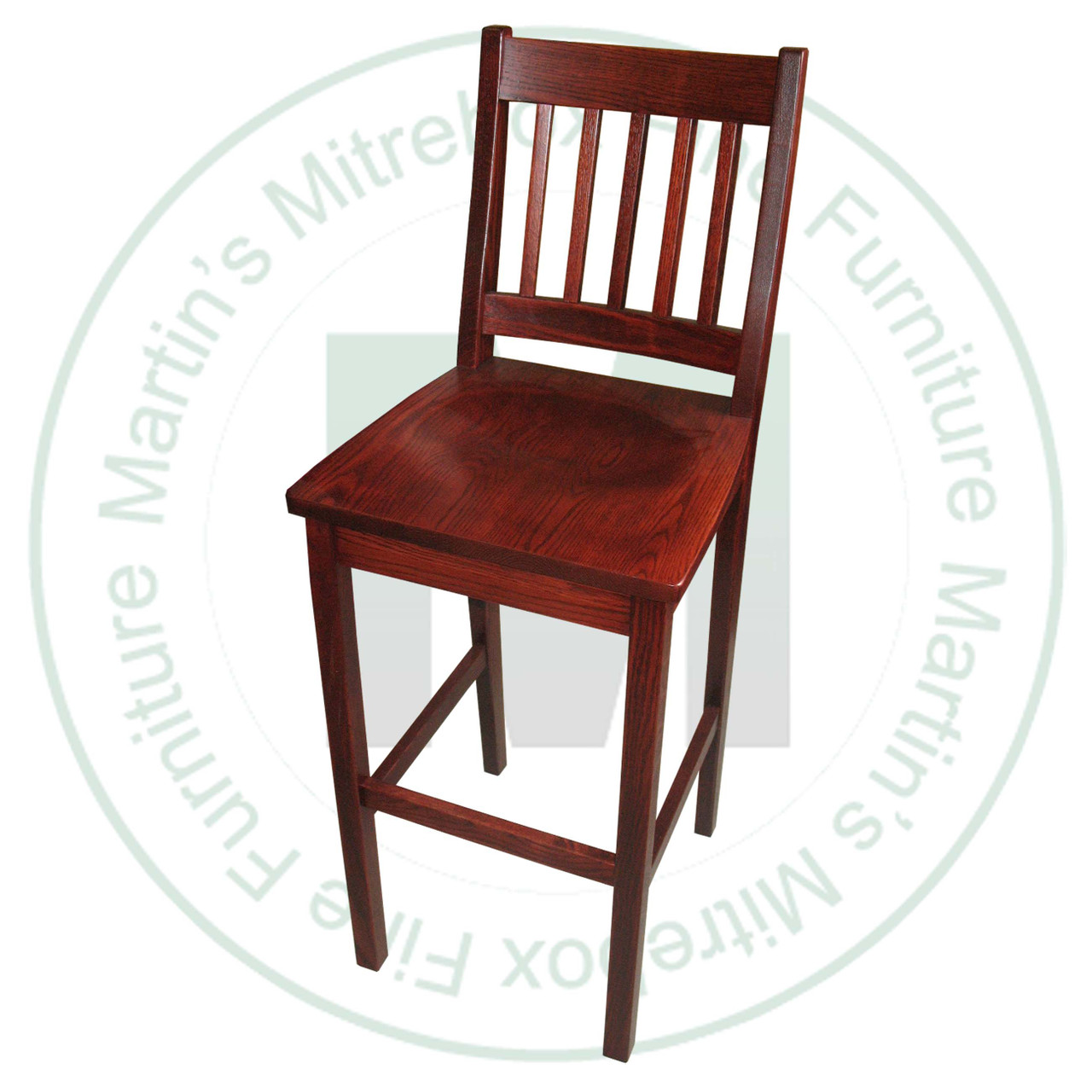Oak 30'' Mission Bar Chair ( No Swivel ) 16.5''D x 30''H x 17''W