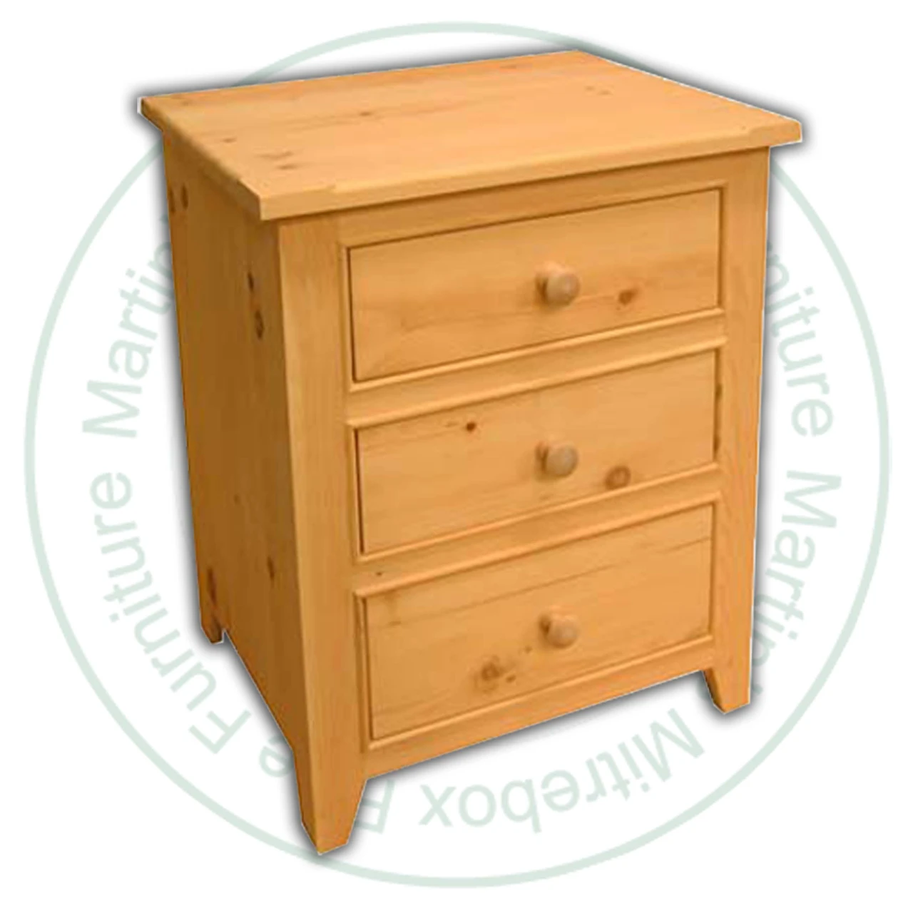 Maple A Series 3 Drawer Nightstand