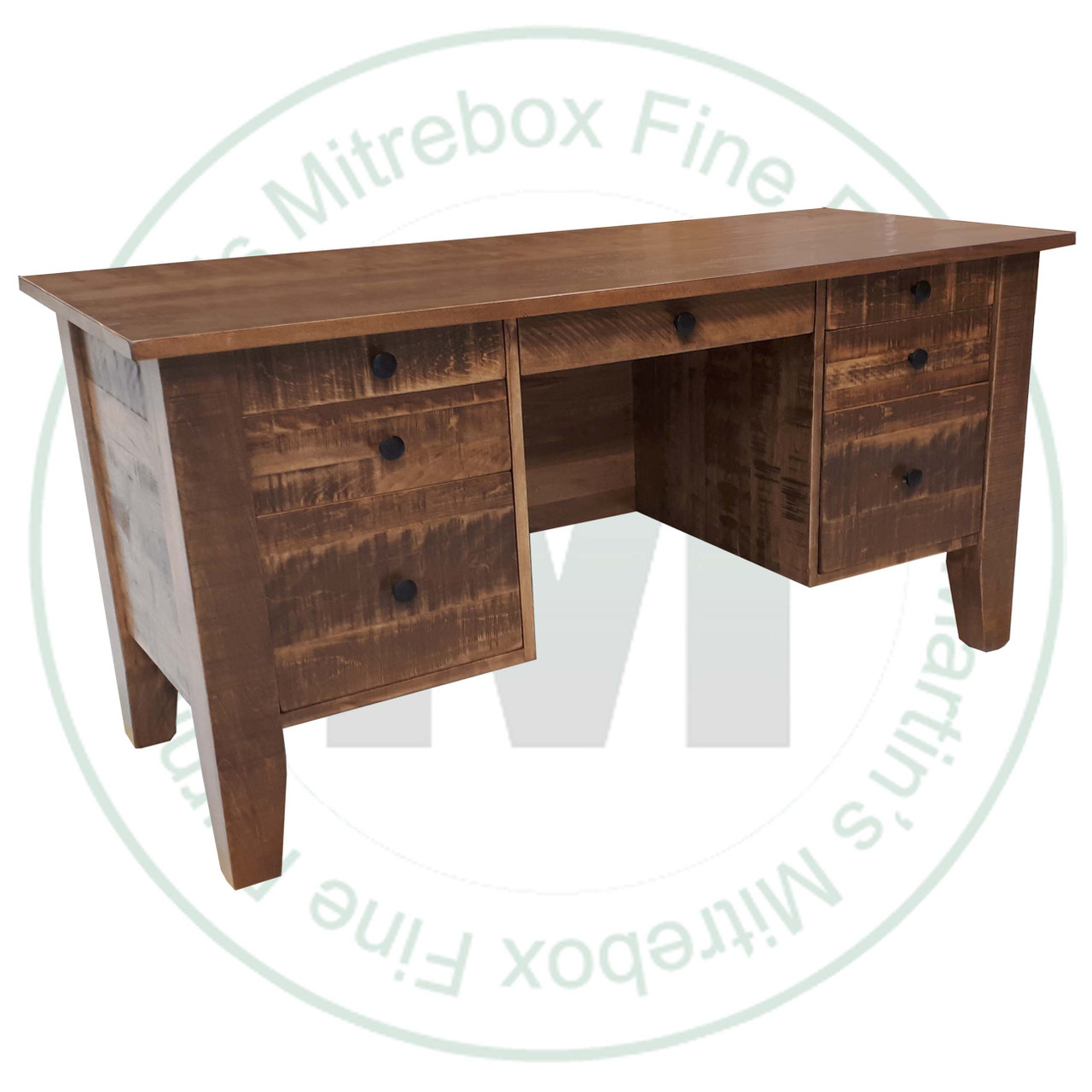 Pine Andrews Student Desk 26''D x 61''W x 30''H With 2 File Drawers