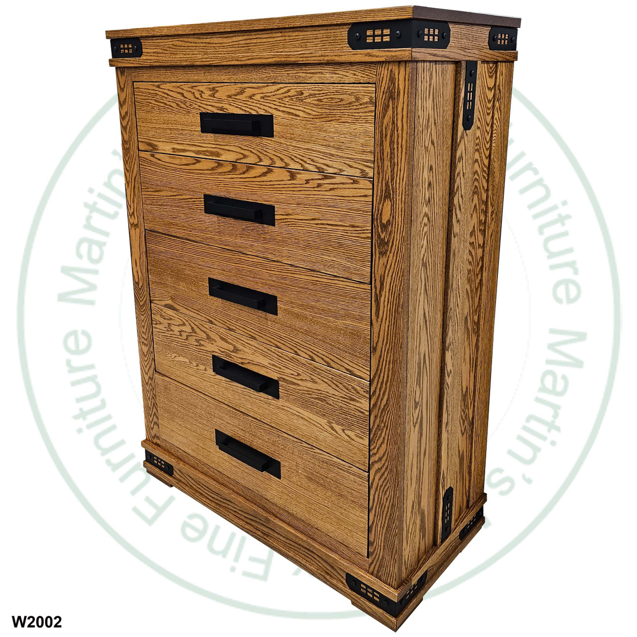 Oak Gastown Chest Of Drawers 18.5''D x 39''W x 55''H