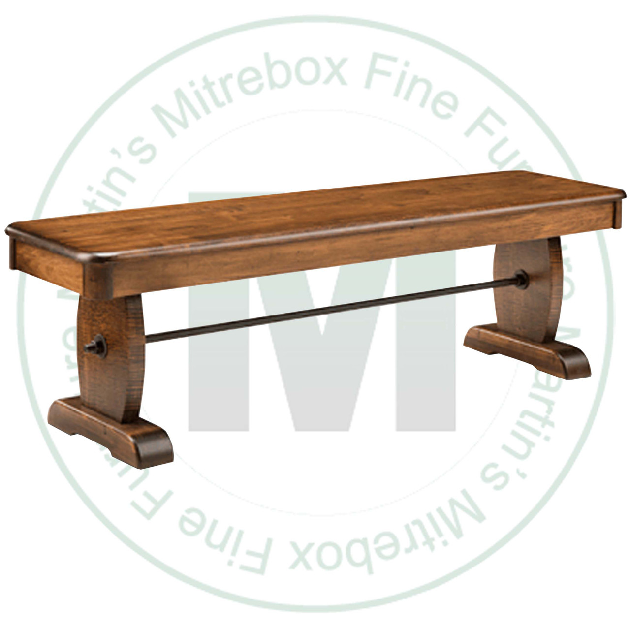 Maple Union Station Bench 16''D x 60''W x 18''H With Wood Seat