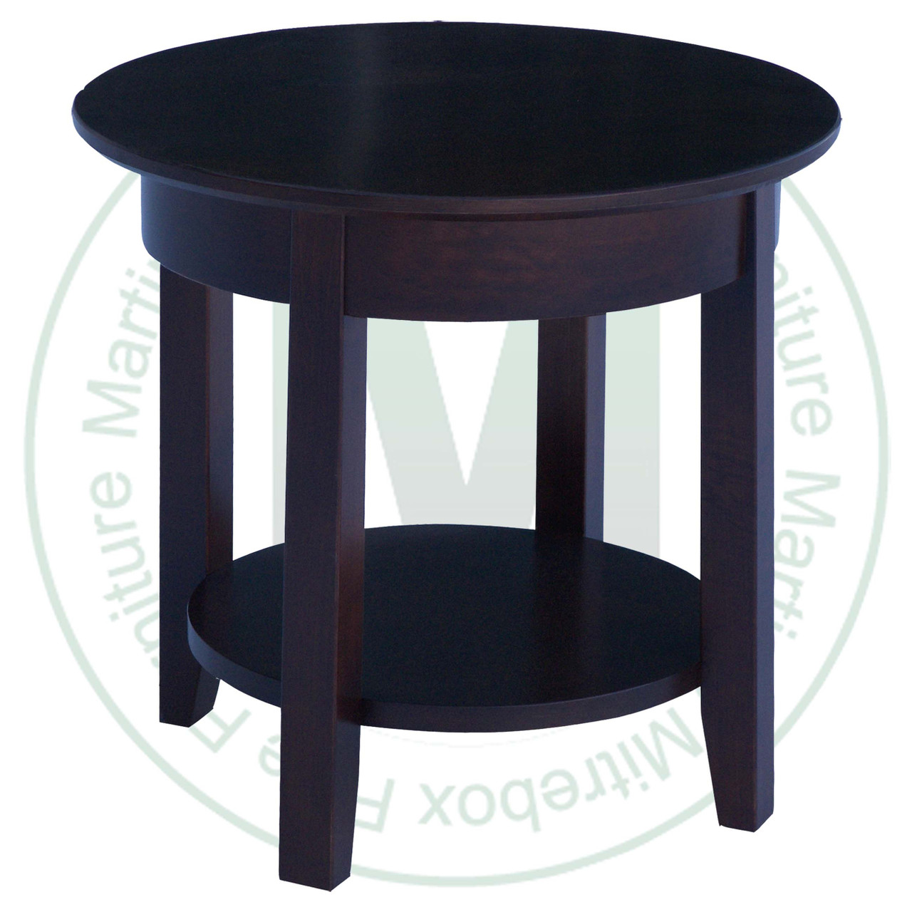 Oak Demi-Lume End Table 23''D x 23''W x 22''H With Shelf