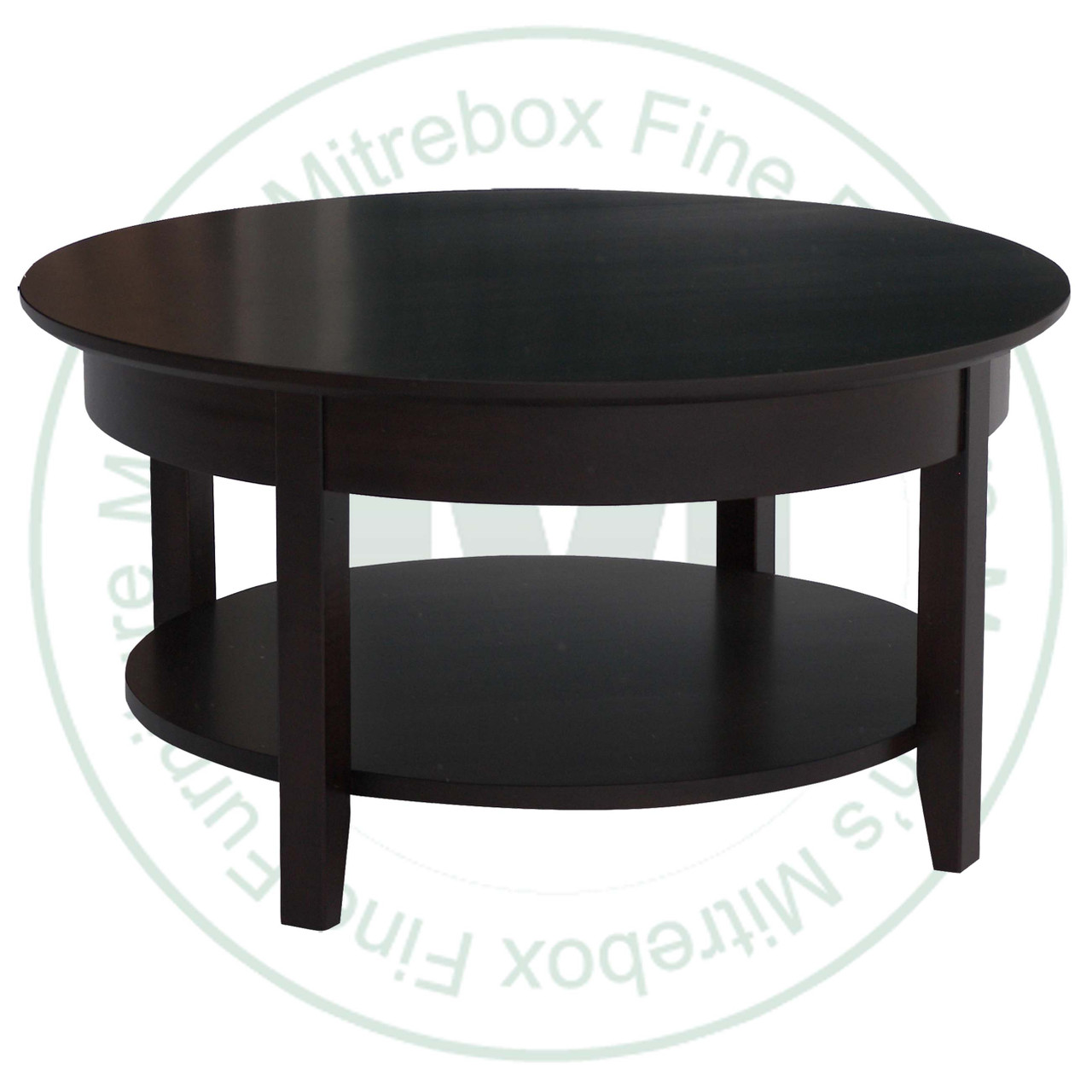 Oak Demi-Lume Coffee Table  44''D x 44''W x 19''H With Shelf