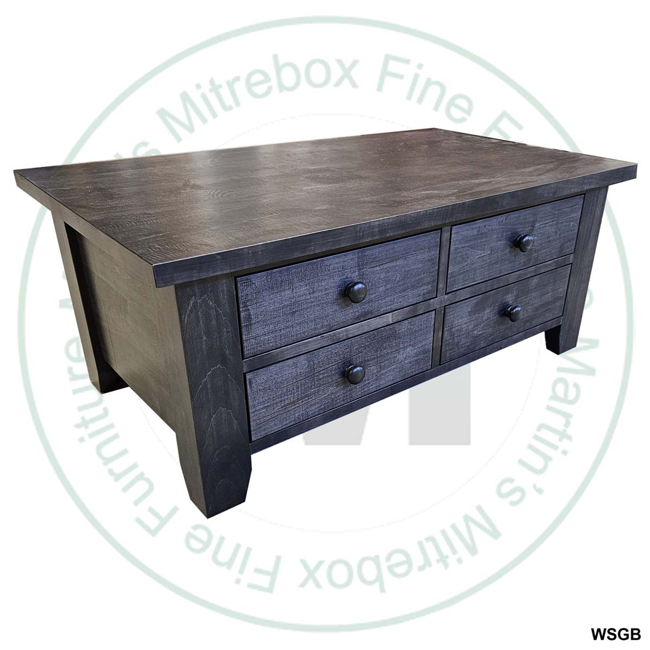 Maple Dakota Coffee Table 26''D x 48''W x 18''H With 4 Drawers