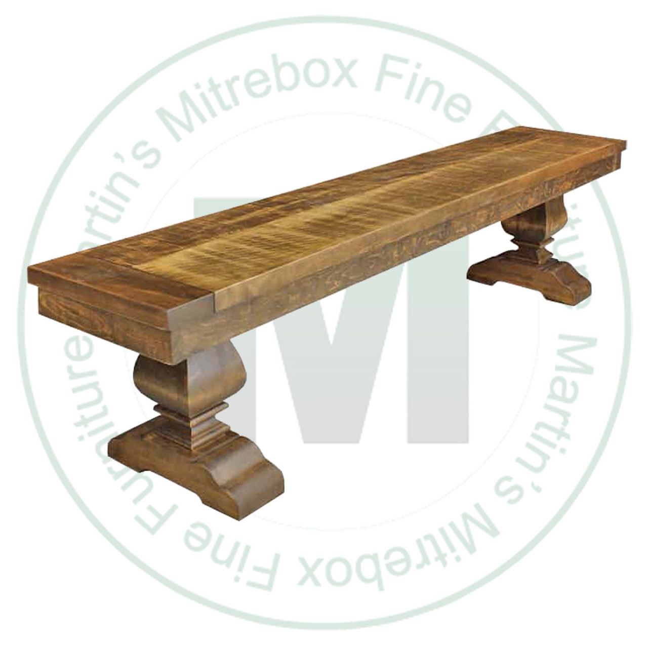 Maple Century Pedestal Bench 14''D x 72''W x 18''H