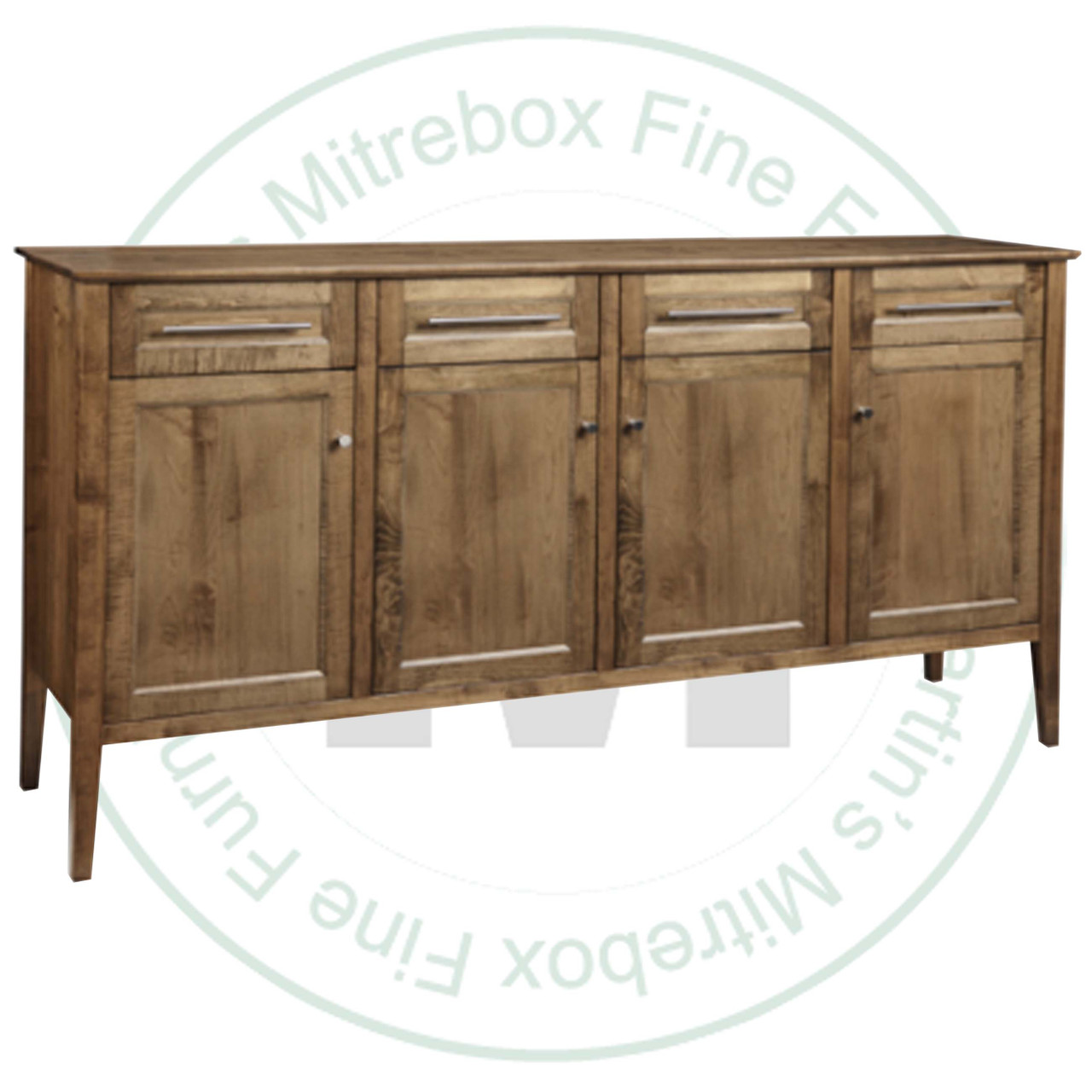 Oak Stockholm Sideboard 19.5''D x 77.5''W x 42''H With 4 Drawers And 4 Doors